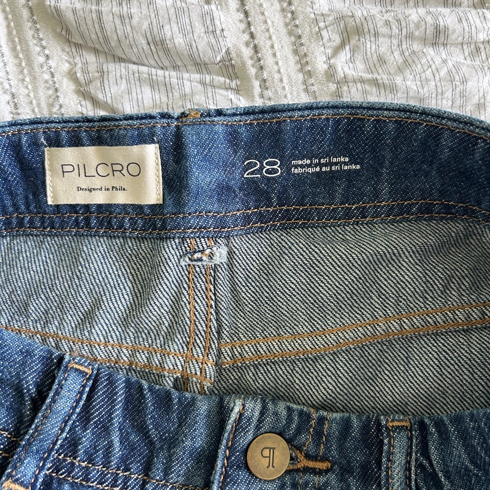 Pilcro Blue Floral Wide-Leg Flare Jeans - Picture 11 of 11